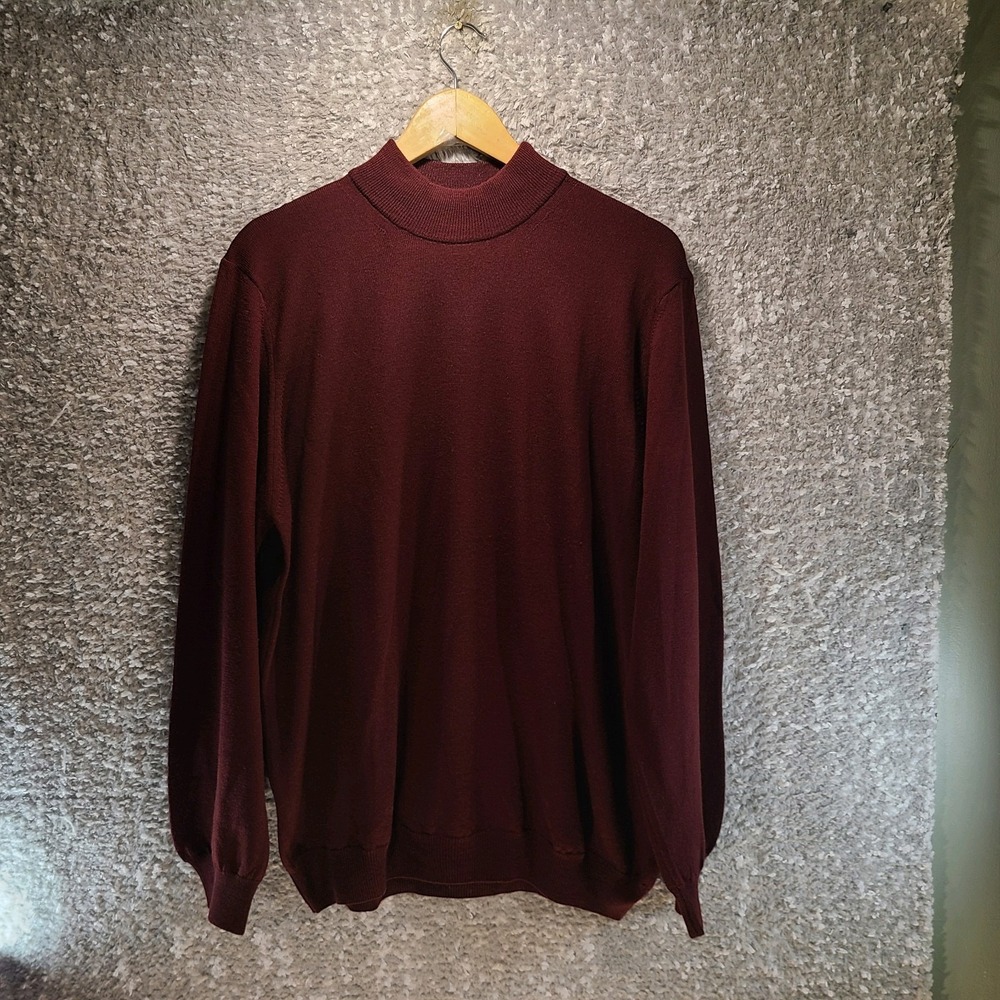 Valda By Toscano Sweater Men's M Merino Wool Red Pullover Made In Italy Preppy